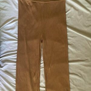 STORQ SZ 4 MATERNITY Straight LEGGINGS PANTS Camel Brown RIBBED